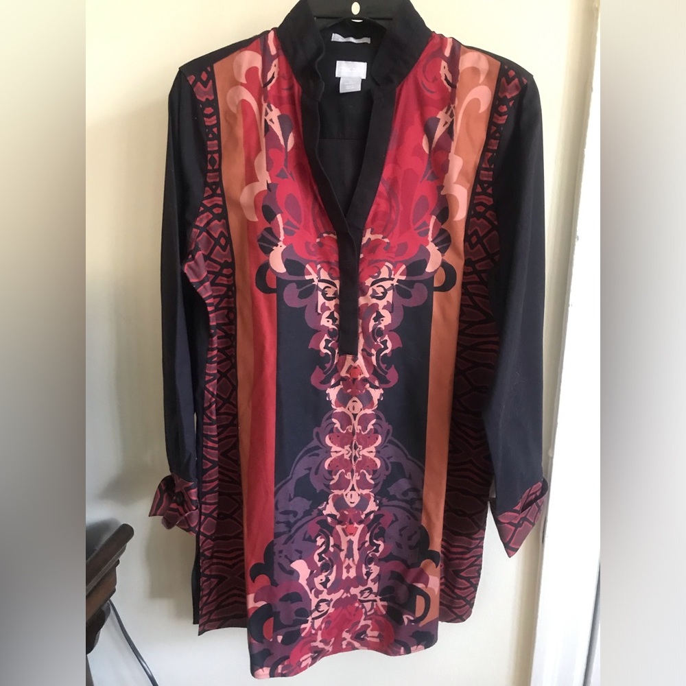 Chico’s womens printed tunic top size 0 = S/4.